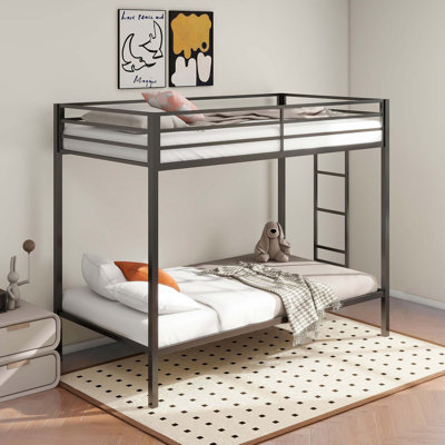 Space-Saving Twin Over Twin Bunk Bed with Integrated Ladder