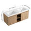Ornement contemporain de porte de meuble-lavabo double à fixation murale à finition double avec double vasque