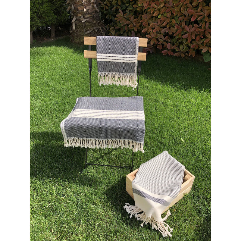 Ensemble de serviettes en coton turc 2 pièces Rae, Noir