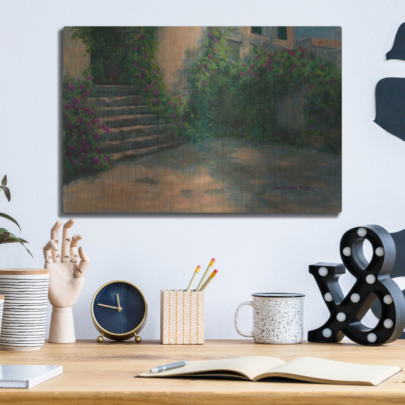 «Tuscany Steps» par Christopher Pierce, art mural en métal, H 12 po x l 16 po
