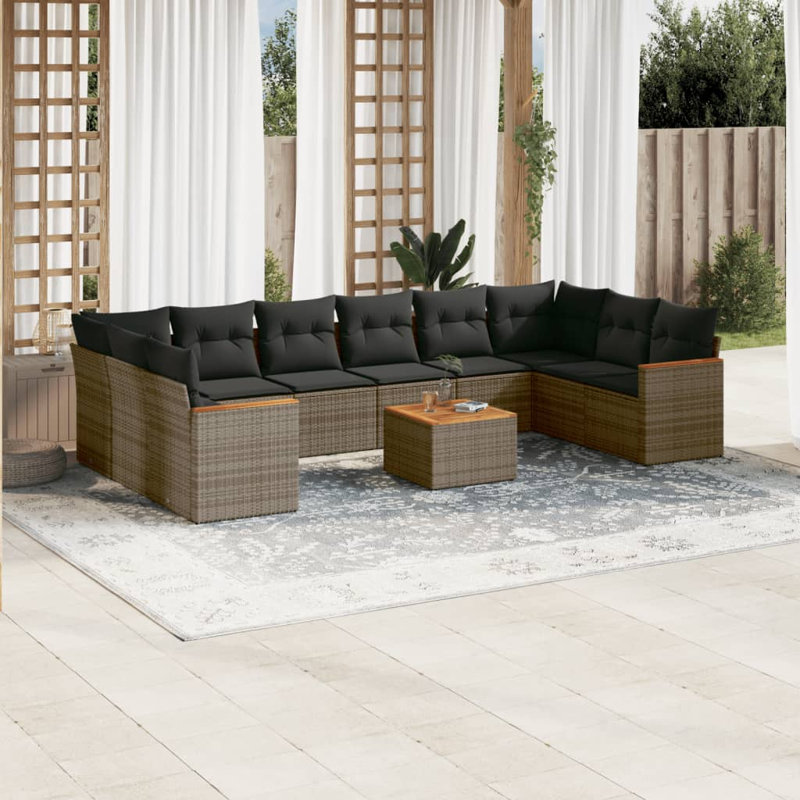 Vidaxl Garden Sofa Set Grey