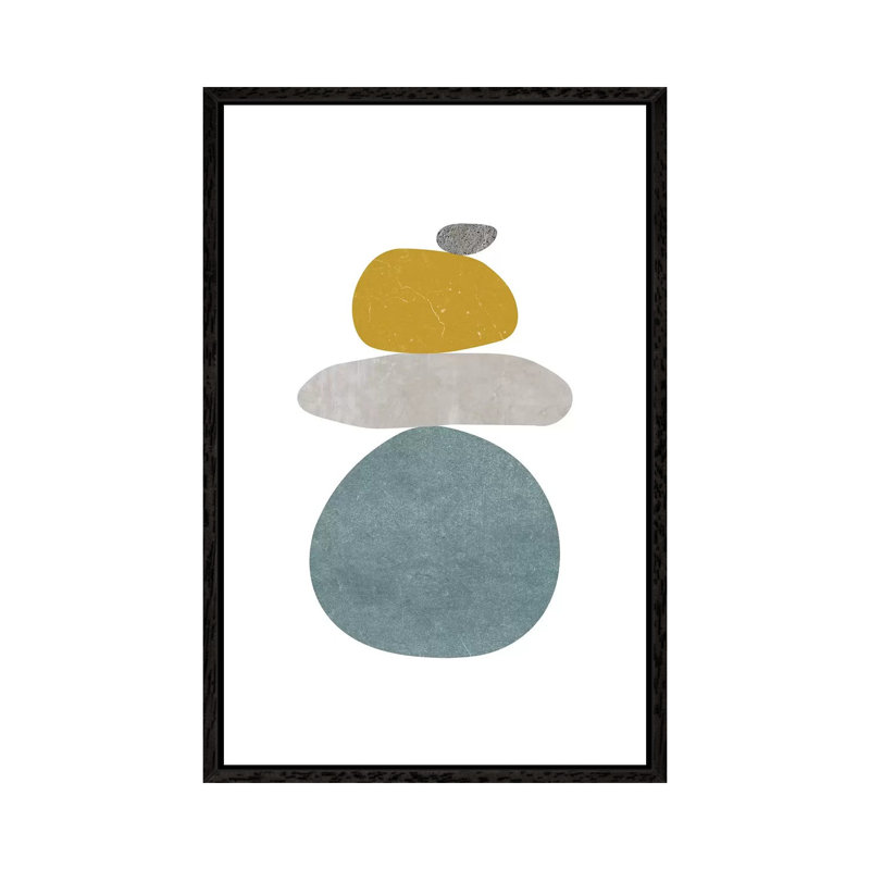 Pebbles V 1 Piece Painting on Canvas, 66.04cm H x 45.72cm W x 3.81cm D, Black Framed