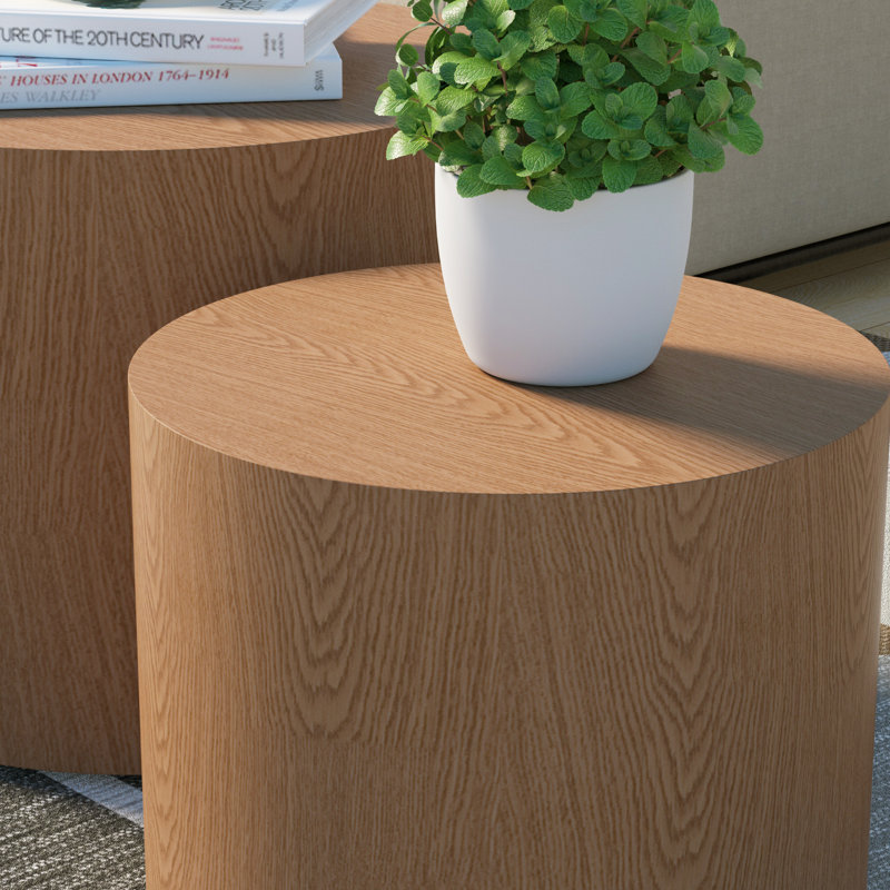 Ensemble de tables de bout Block, Bois lubrifié, H 15 po x l 18,89 po x P 18,89 po