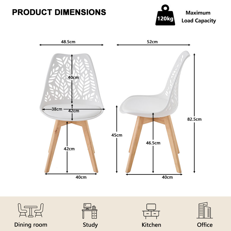 Upholstered Side Chair, White, 6