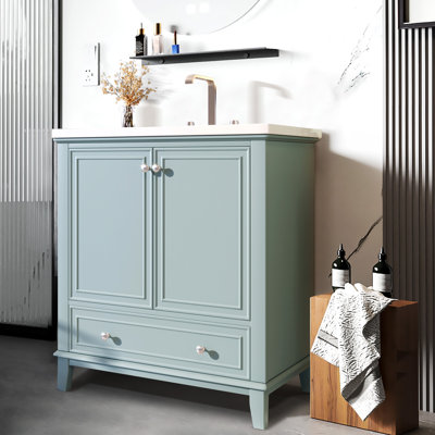Bathroom Vanity With Ceramic Sink Combo