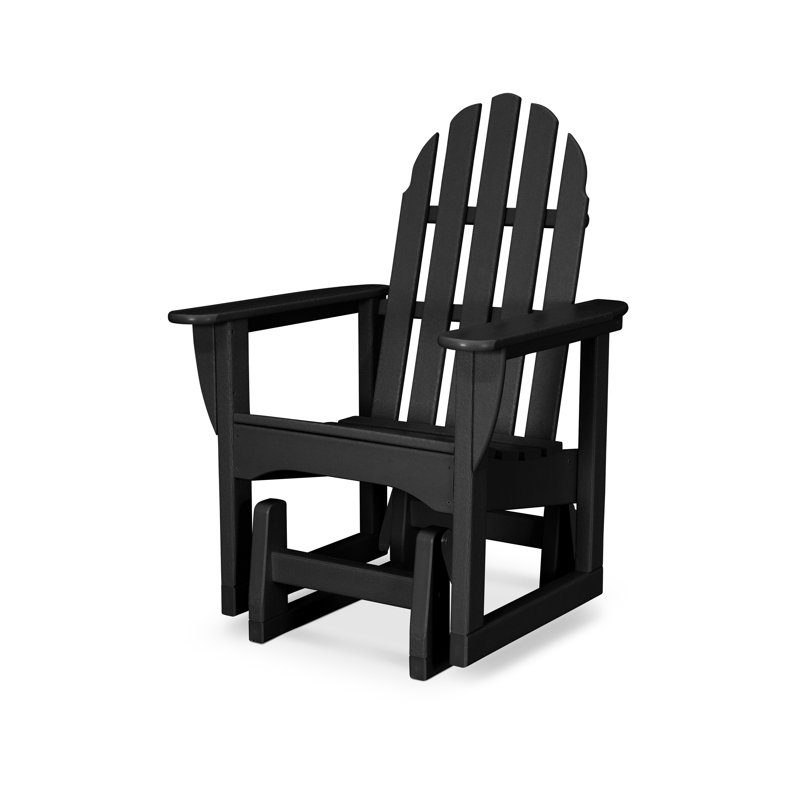 Chaise Adirondack et repose-pieds en plastique / résine POLYWOOD, Noir