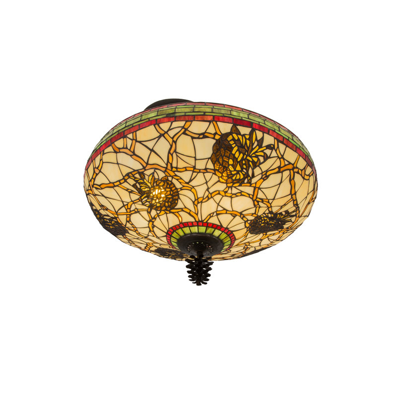 Plafonnier semi-encastré 24,5 po à cuve unique 4 lumières