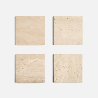Travertine 6x6 Vein Cut Filled Honed Tile
