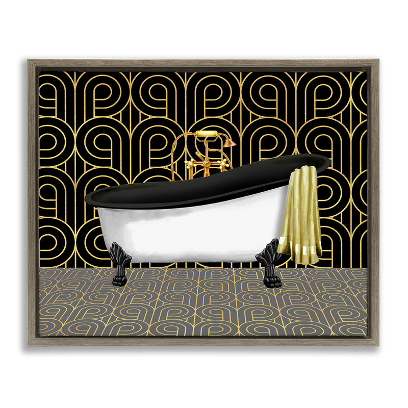Salle de bain dans un cadre flottant de style déco, design par Conrad Knutsen, H 17 po x l 21 po