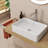19 5/8" L x 13 11/16" W White Fluted Ceramic Vessel Sink, Rectangular Above Counter Bathroom Sink with Vertical Ribbed Design