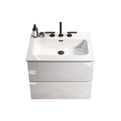 Bathroom Sink - Glossy White Ceramic With 3 Pre-Drilled Holes, Adds A Touch Of Class To Bath Faucet Long-Lasting Construction For