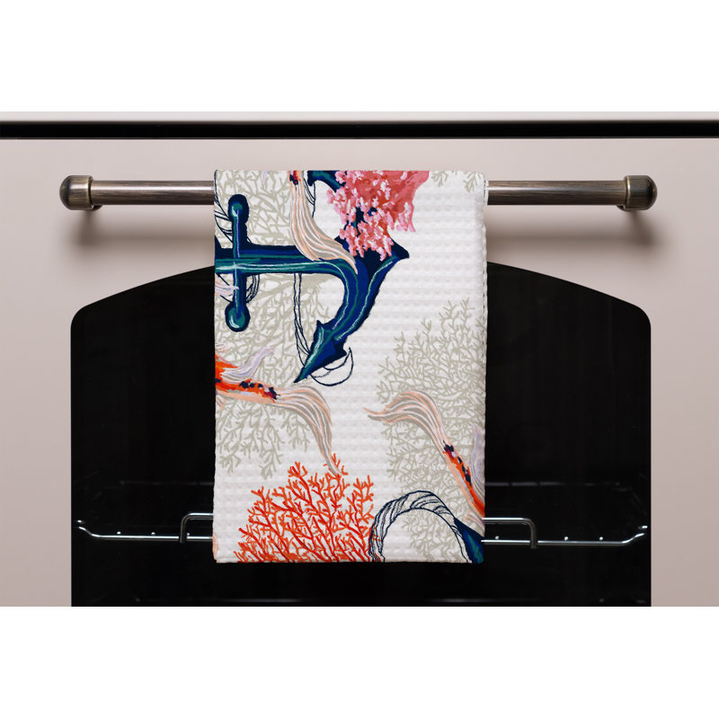 Cotton Floral Waffle Kitchen Towel