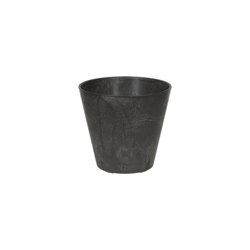Pot à fleurs en résine Carreras, H 6 po x l 6,25 po x P 6,25 po, Noir