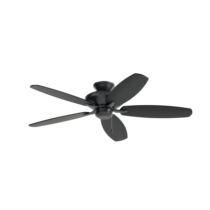 52'' Ceiling Fan, Black with Satin Blade