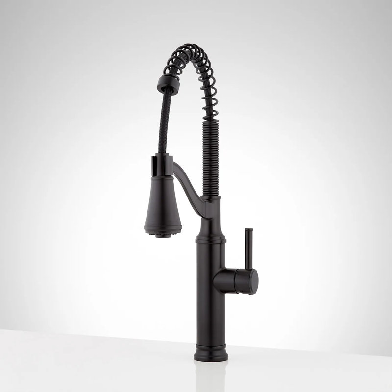 Caribana Pull Down Single Handle Kitchen Faucet with Accessories, Matte Black