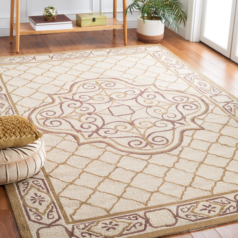 Oudkerk Hand Hooked Performance Geometric Rug, Rectangle 4' x 6'