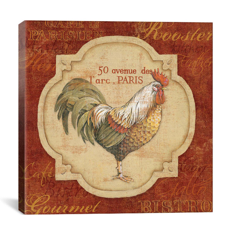 "Rue De Rooster" par Lisa Audit, impression sur toile, H 12 po x l 12 po x P 1,5 po, Pas de tapis, Toile tendue