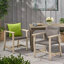 Chaise de salle à manger en bois et osier Hampton (ensemble de 2)-116433193