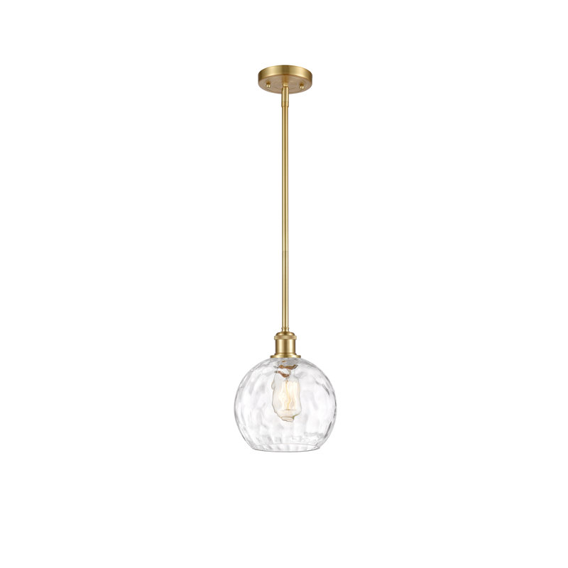 Luminaire suspendu sphérique 1 lumière Cindi, DEL, H 10 po x l 8 po x P 8 po, Or satiné