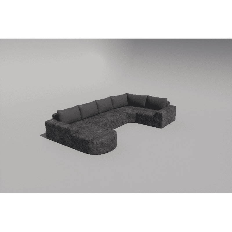 141.7" Oversized U-shaped Cloud Sectional Sofa Set With Plush Cushions And Deep Seats, Offering Exceptional Comfort, Perfect For The Living Room In An Elegant Beige Design.