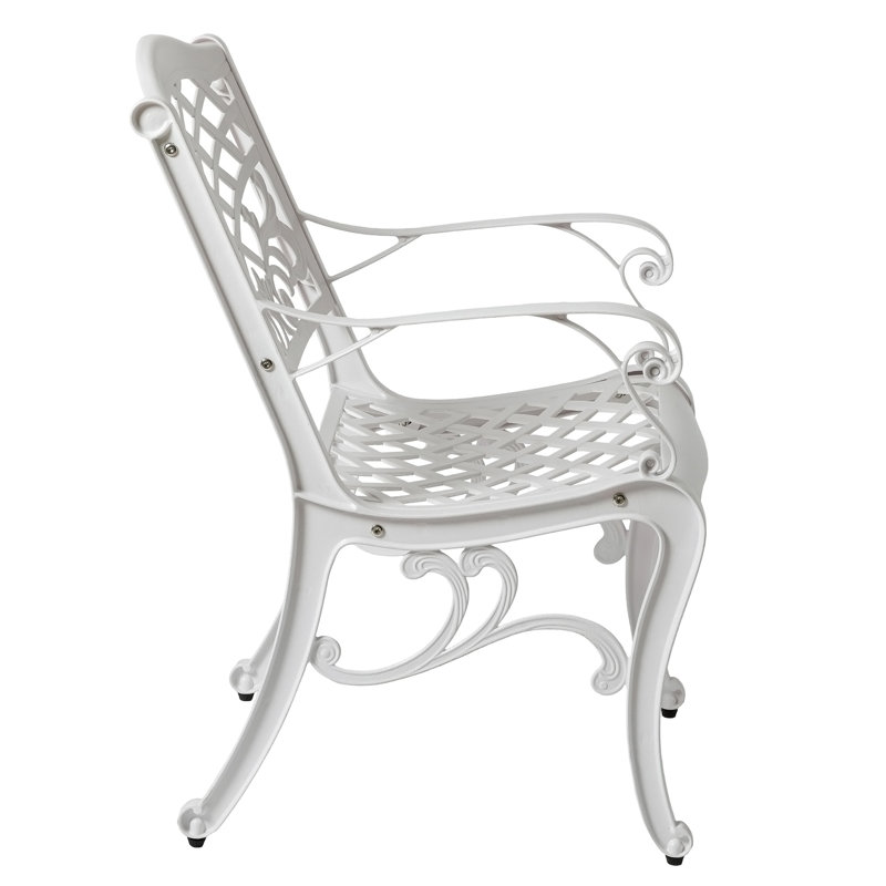 Chaise avec accoudoirs Phoenix (ensemble de 2), Blanc