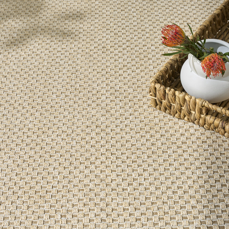 Tapis d'intérieur / extérieur uni Tulum, Rectangle 6 pi x 9 pi, Crème