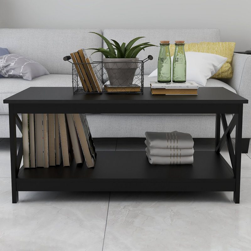 Table basse avec rangement Ariell, Noir
