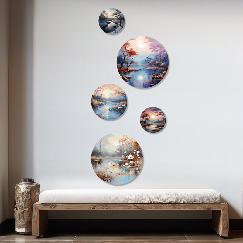 «Rivers», ensemble d'art mural rond sur 5