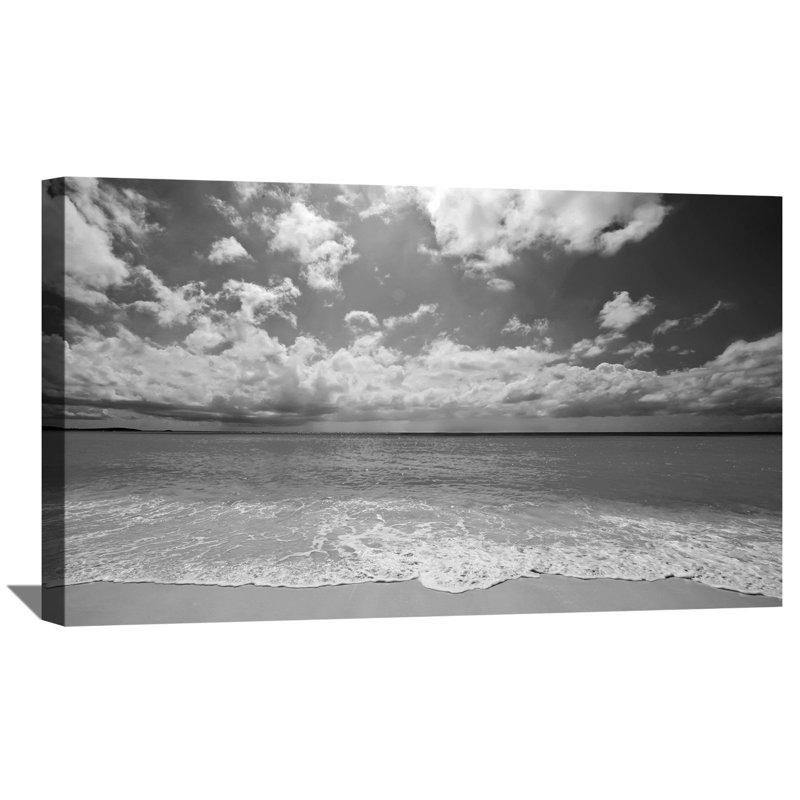 Plage nuageuse - impression sur toile tendue, H 22 po x l 30 po x P 1 po