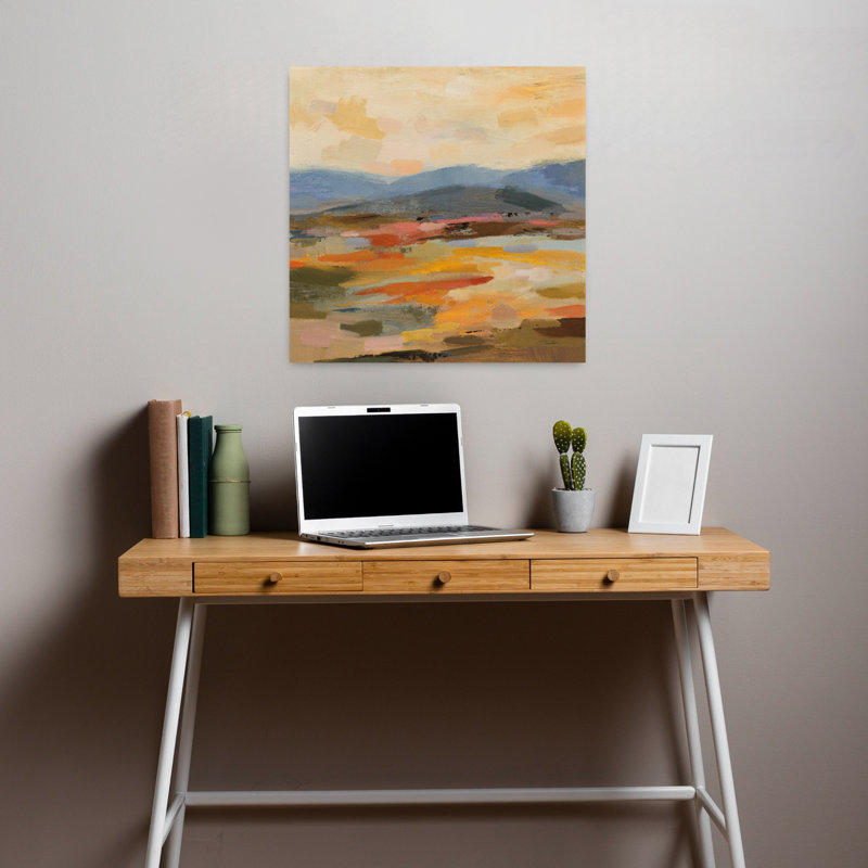 «Distant Mountain Ii», art abstrait contemporain, H 18 po x l 18 po
