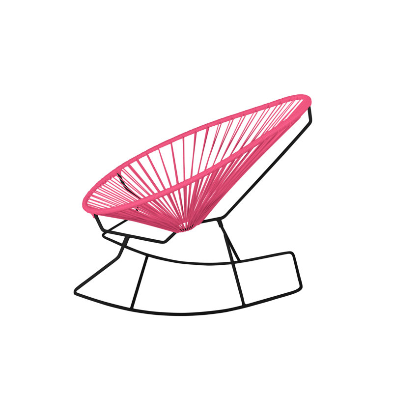 Chaise berçante intérieure / extérieure Acapulco, Rose / Noir