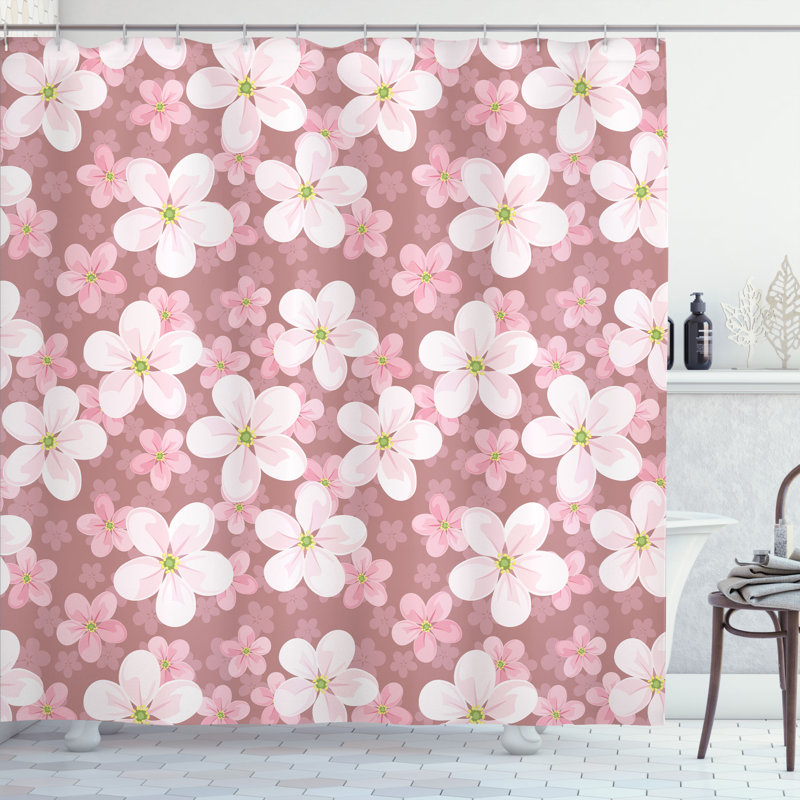 Shower Curtain with Hooks Included, 70"H x 69"W