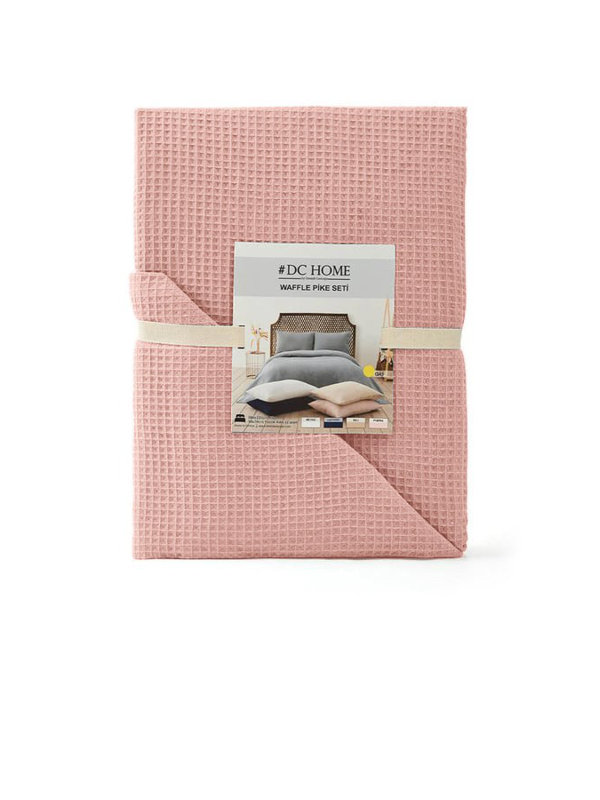 Double Pique Bedspread, Powder Color, Full Size 79 x 87 | 65% Cotton & 35% Polyester, Machine Washable at 30-40 °C | Soft, Durable & Stylish Bedding for a Cozy Bedroom Makeover