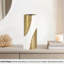 Vase en céramique cannelée blanche et dorée 10 "-404119051-404119044