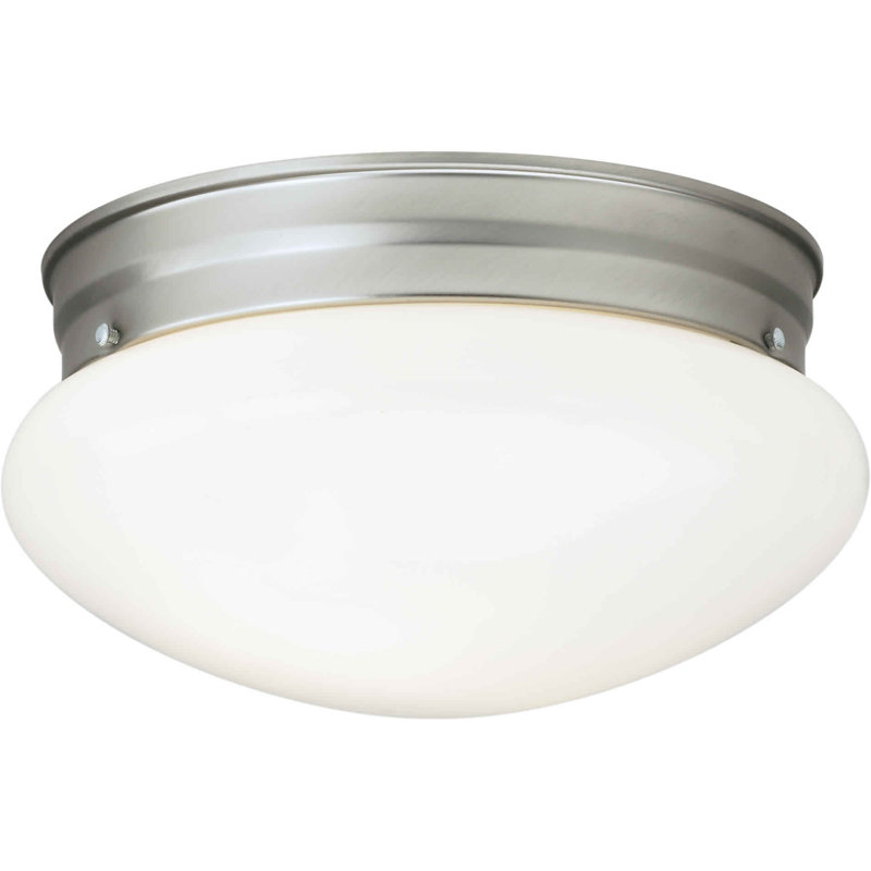 Plafonnier encastré pour cuve simple 7,5 po 1-light Villafane, Nickel brossé, 5 pi x 7,5 pi x 7,5 pi
