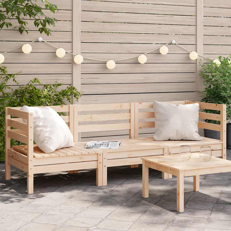 Giovanna 190.5cm Wide Wood Patio Sofa, Light Brown