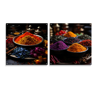 Arabian Spices Whimsical Flavors - Ensemble de 2 verres muraux en acrylique
