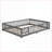 Hockensmith Size Solid Pine Wood Platform Bed Frame with Safety Fence &amp; Door Gray-806584721-806584725