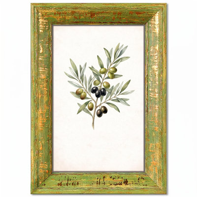 Green Gold Picture Frame with Distressed Finish