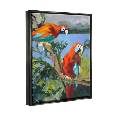 " Parrots At Bay Painting " by Jane Slivka Painting Print