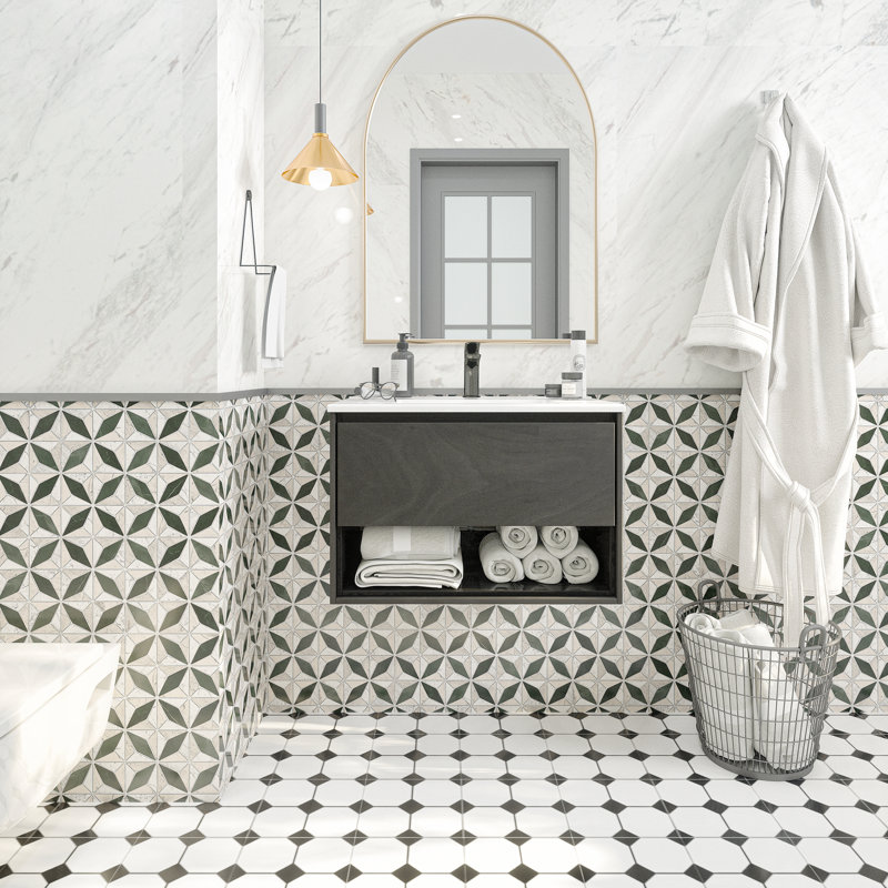 Ensemble de meuble-lavabo mural simple 30 po, gris