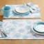 Ensemble de 4 napperons FIESTA Botanical Floral, blanc / bleu-101893445