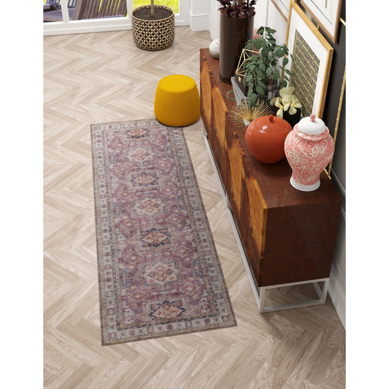Bungalow Rose Ruth Timeless Rug, Tapis de couloir 2 pi x 8 pi