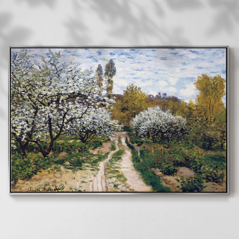 «Trees in Bloom», 1872 - reproduction sur toile flottante, Argent, H 27 po x l 41 po x P 2 po