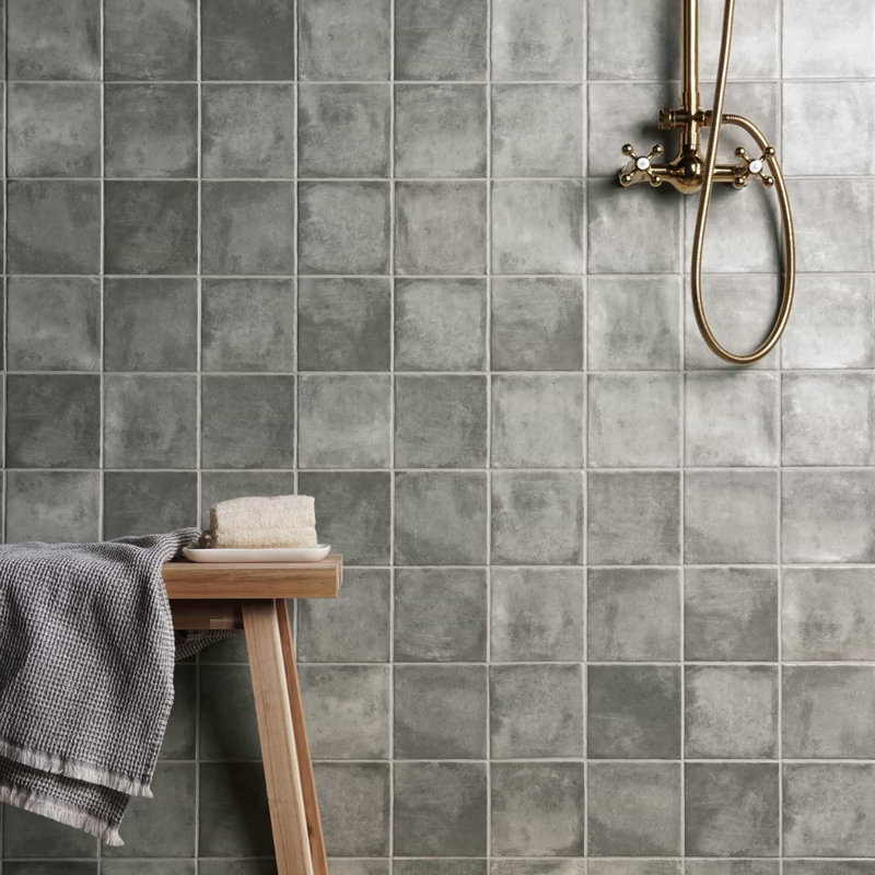 Paula Purroy Talia 5x5 Matte Ceramic Tile, Dove Gray