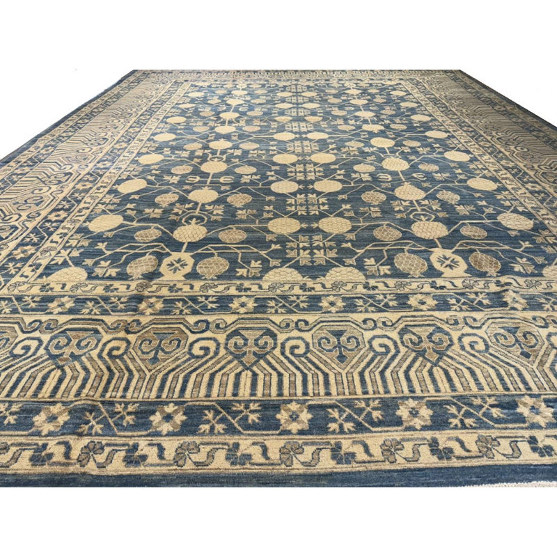 Tapis unique en laine gris 13 pi x 16 pi 7 po Cearbhall