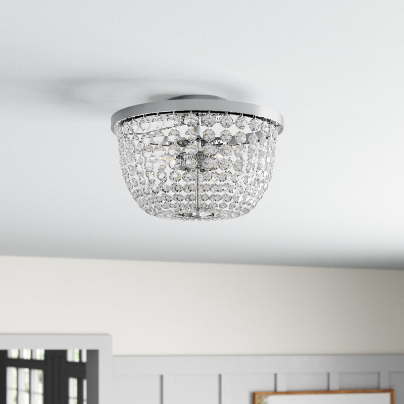 Malden 3 - Light Unique/Statement Urn Flush Mount, Chrome, 8.5" H x 13" W x 13" D