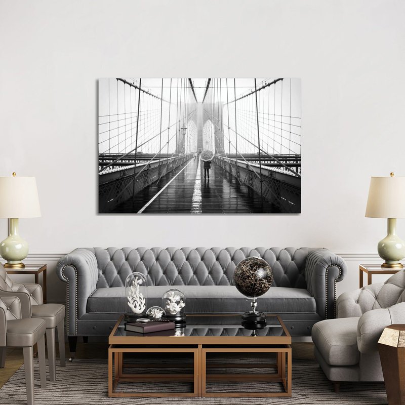 Brooklyn Bridge In Winter by Jan Becke - Wrapped Canvas Print, 152.5 cm H x 101.5 cm W