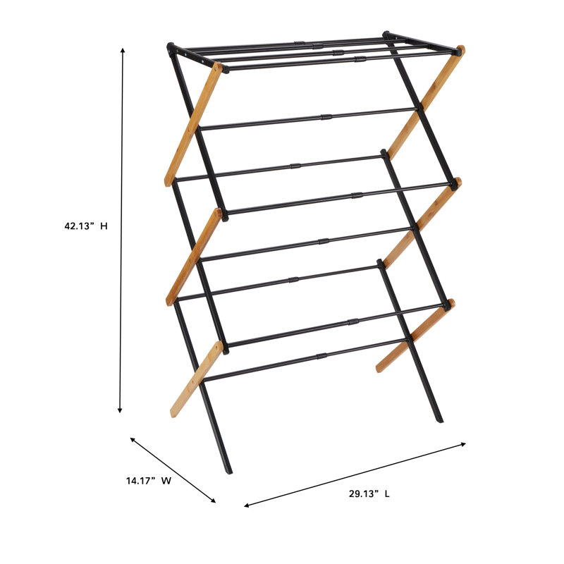  Séchoir à linge extensible à 3 niveaux en bambou | Séchoir à linge pliable | Panier à linge peu encombrant | Séchoir à air intérieur / extérieur