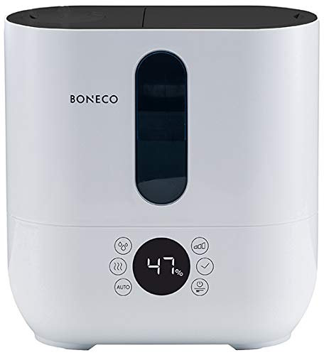 Boneco U350 Warm & Cool Mist Ultrasonic Humidifier with Water Filter & Ionic Silver Stick - Top Fill Design - Auto Mode with Humidity Control